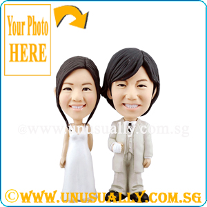 Custom 3D Fashionable White Series Wedding Couple Figurines